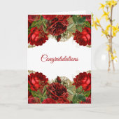 Elegante Rote Rose Floral Wedding Herzlichen Glück Karte (Gelbe Blume)