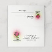 Elegante Rote Rose Floral Wedding Tischnummer Platzkarte (Außenseite Aufgefaltet)