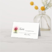 Elegante Rote Rose Floral Wedding Tischnummer Platzkarte (Rückseite)