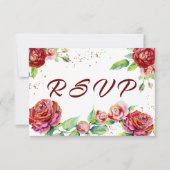 Elegante Rote Rose Garlands Aquädukt RSVP Karte (Vorderseite)