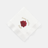 Elegante Rote Rose Geburtstagsparty Serviette (Ecke)