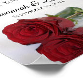 Elegante Rote Rose Geschenke & Karten Hochzeitszei Poster (Ecke)
