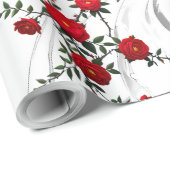 Elegante Rote Rose Geschenkpapier (Rolleneckpunkt)
