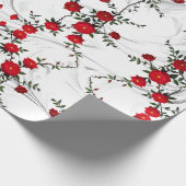 Elegante Rote Rose Geschenkpapier (Ecke)