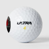 Elegante Rote Rose Gipskraut Soft Black Golfball (Logo)