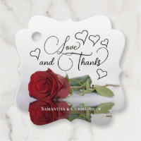 Elegante Rote Rose & Herz Liebe & Dank Hochzeit