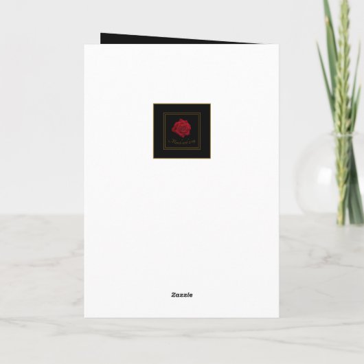 Elegante Rote Rose Herzlichen Glückwunsch zum Gebu Karte (Rückseite)