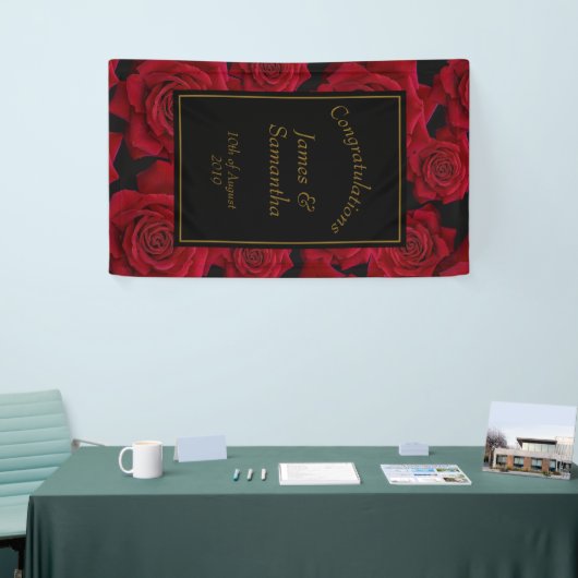 Elegante Rote Rose - Hochzeit Banner (Messeveranstaltung)