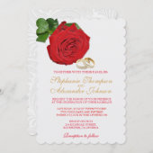 Elegante Rote Rose Hochzeit Einladung (Vorne/Hinten)