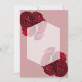 Elegante Rote Rose Hochzeit Einladung - Romantisch (Rückseite)