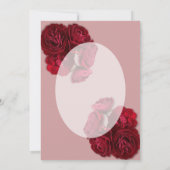 Elegante Rote Rose Hochzeit Einladung - Romantisch (Rückseite)