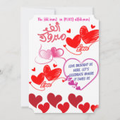 Elegante Rote Rose Hochzeit Einladung | Zwei Herze (Rückseite)