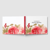Elegante Rote Rose Hochzeit Gästebuch (Voll)