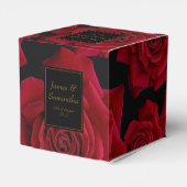 Elegante Rote Rose - Hochzeit Geschenkschachtel (Rückseite)