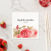 Elegante Rote Rose Hochzeit Serviette (Beispiel)