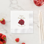Elegante Rote Rose - Hochzeit Serviette (Beispiel)