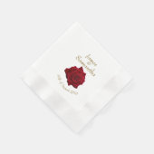Elegante Rote Rose - Hochzeit Serviette (Ecke)