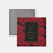 Elegante Rote Rose - Hochzeit speichert das Datum Magnet (Vorderseite/Rückseite)