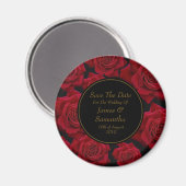 Elegante Rote Rose - Hochzeit speichert das Datum Magnet (Vorderseite/Rückseite)
