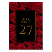 Elegante Rote Rose - Hochzeit Tischnummer (Rückseite)
