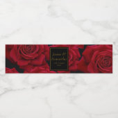 Elegante Rote Rose - Hochzeit Wasserflaschenetikett (Einzelnes Label)