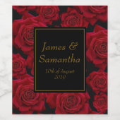 Elegante Rote Rose - Hochzeit Weinetikett (Einzelnes Label)