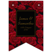 Elegante Rote Rose - Hochzeit Wimpelkette (Zweite Fahne)