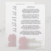 Elegante Rote Rose Hochzeitsprogramm Beilage - Häl (Vorne/Hinten)