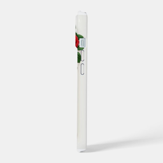 Elegante Rote Rose iPhone 15 Hülle (Linke Seite)