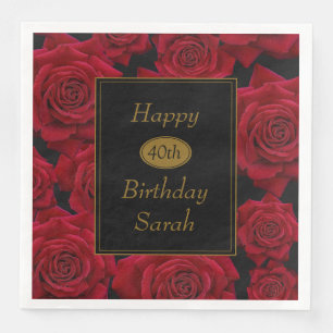 Elegante Rote Rose irgendein Serviette