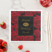 Elegante Rote Rose jedes Alters Geburtstagspartei Serviette (Beispiel)