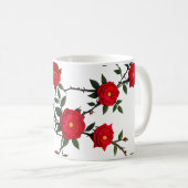 Elegante Rote Rose Kaffeetasse (VorderseiteRechts)