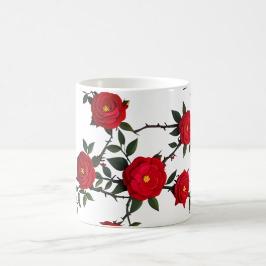 Elegante Rote Rose Kaffeetasse (Mittel)
