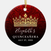 Elegante Rote Rose Keramik Ornament (Vorne)