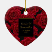 Elegante Rote Rose - Keramik Ornament (Hinten)