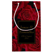 Elegante Rote Rose - Kleine Geschenktüte (Rückseite)