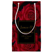 Elegante Rote Rose - Kleine Geschenktüte (Vorderseite)