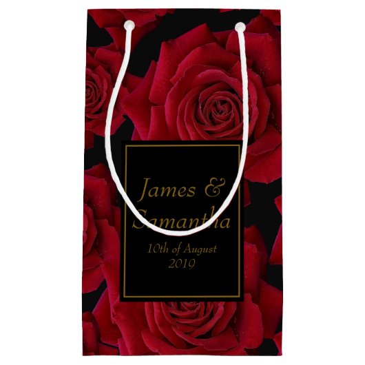 Elegante Rote Rose - Kleine Geschenktüte (Vorderseite)