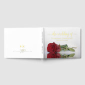 Elegante Rote Rose Medium Wedding Foil Gästebuch (Voll)