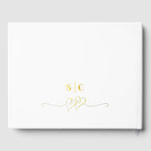 Elegante Rote Rose Medium Wedding Foil Gästebuch (Rückseite)