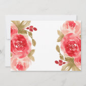 Elegante Rote Rose mit Blumen, das Leben feiernd Dankeskarte (Rückseite)