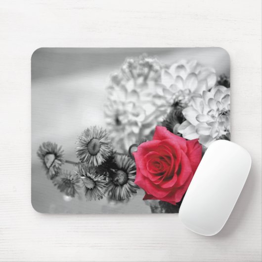 Elegante Rote Rose Mousepad (Mit Mouse)