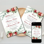 Elegante Rote Rose Muslim Wedding Nikah Einladung