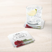Elegante Rote Rose Nehmt nicht meinen Drink-Namen  Untersetzer (Vor Ort)