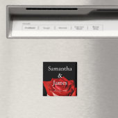 Elegante Rote Rose Personalisiert Hochzeit Magnet (In Situ (Geschirrspüler))
