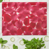 Elegante Rote Rose Petals Romantische Küchentücher (Gefaltet)