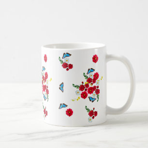 "Elegante Rote Rose Print Tasse" Kaffeetasse