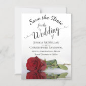 Elegante Rote Rose Reflections Wedding Save the Da Magneteinladung (Vorderseite)