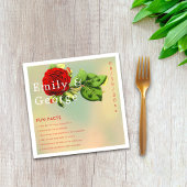 Elegante Rote Rose Romantische Blumen-Spaß-Fakten Serviette