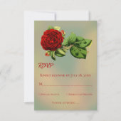 Elegante rote Rose Romantische gerahmte Blumenhoch RSVP Karte (Vorderseite)